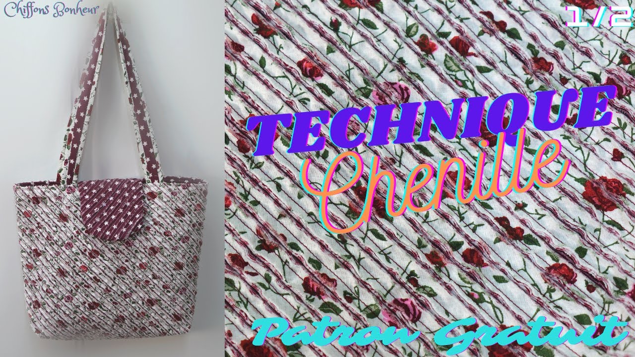 Patchwork technique chenille, couture d'un sac cabas, couture facile, bag patchwork, bolsa em tecido