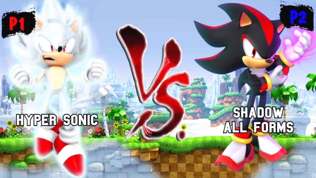 Hyper Sonic VS Shadow all forms I Sonic Battle JUS MUGEN v4