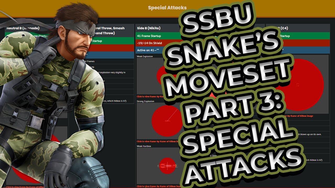 SSBU In-Depth Snake Moveset Tutorial Part 3: Special Attacks