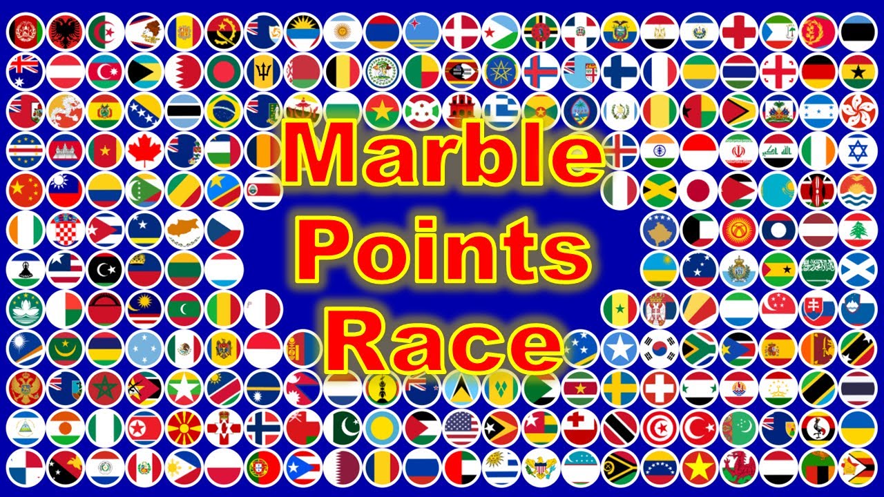 216 Country Marble Points Race #1 in Algodoo | Marble Factory
