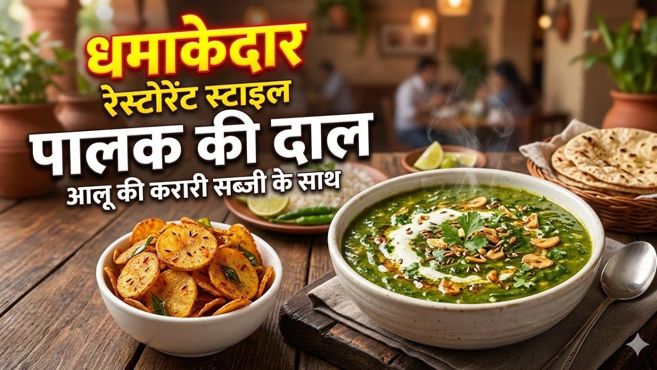 LIVE: Dhamakedar Restaurant Style Palak ki Dal aur Karari Aloo Sabji 🔥 | Live Cooking