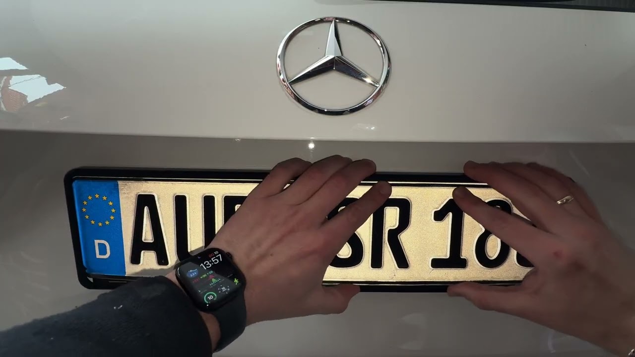 How to Change front and rear license plate and license plate holder Mercedes benz GLA DIY