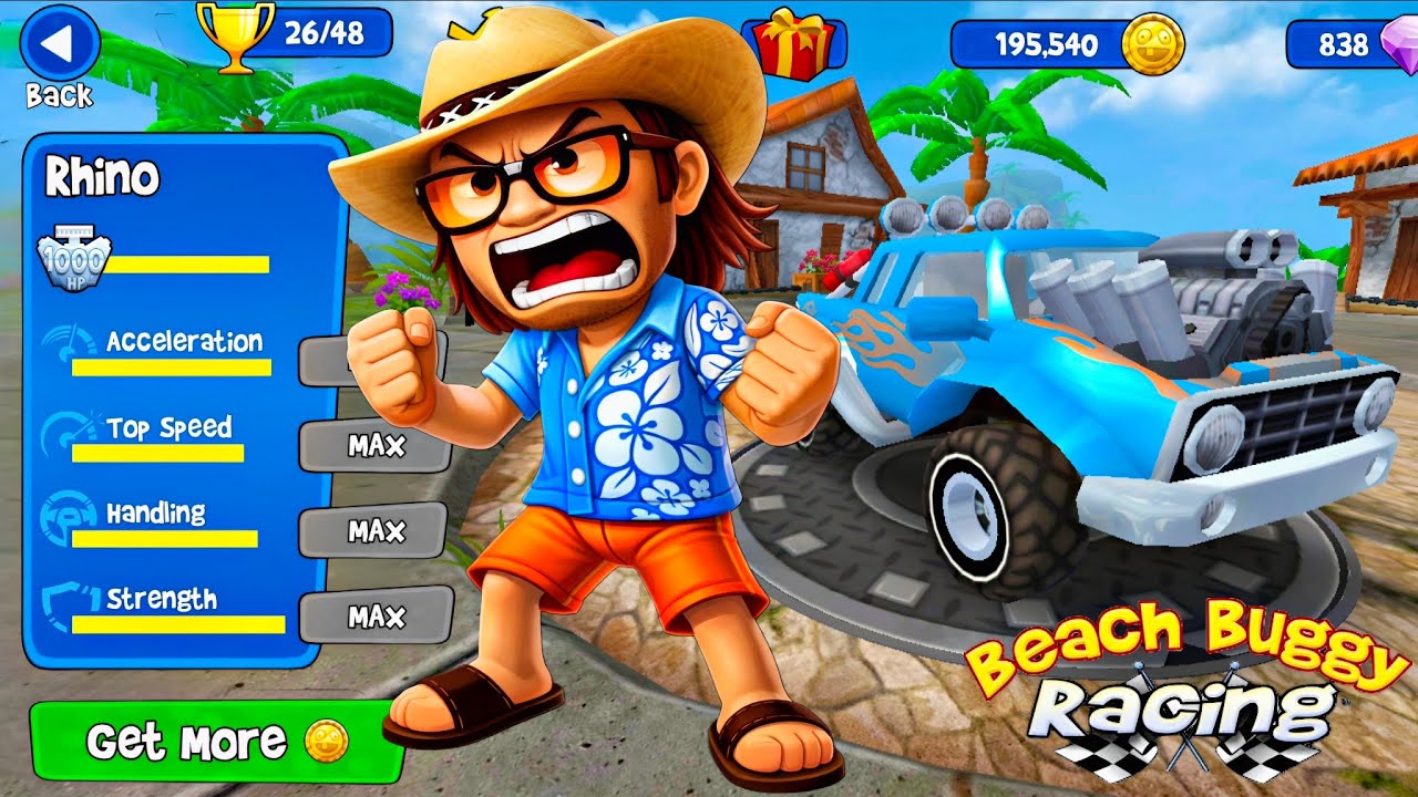 Beach Bro vs 1000 HP Rhino (DESTROYED!) — Beach Buggy Racing 2014 Gameplay 