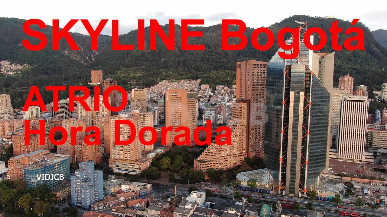 Bogota Skyline: Atrio Golden Hour - Drone