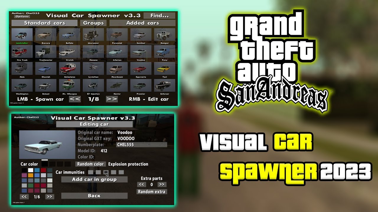 How  to install Best Visual Car Spawner 2023 in GTA San Andreas