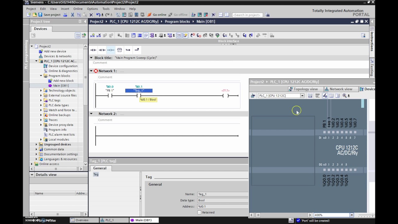 Siemens TIA Portal Tutorial (AND & OR Program cw Unintentional Troubleshooting)