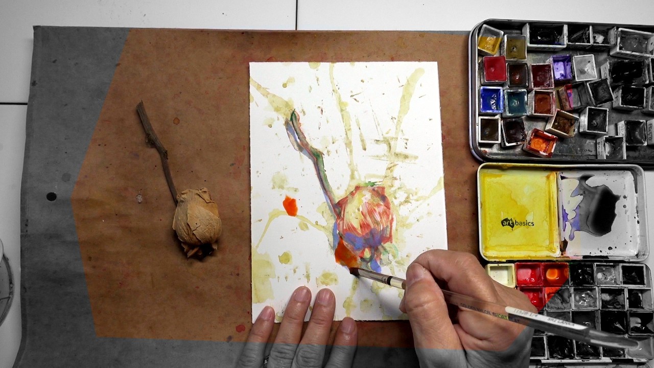 PROCESS: Daily Rose Watercolour Painting DAY 3873 (20260316MON)