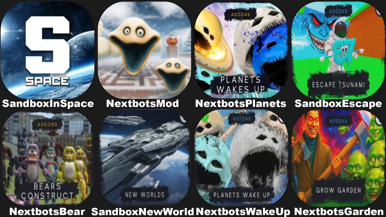 NEXTBOTS IN PLAYGROUND MOD ALL PLANETS WAKE UP,SANDBOX IN SPACE,GROW GARDEN,ESCAPE TSUNAMI