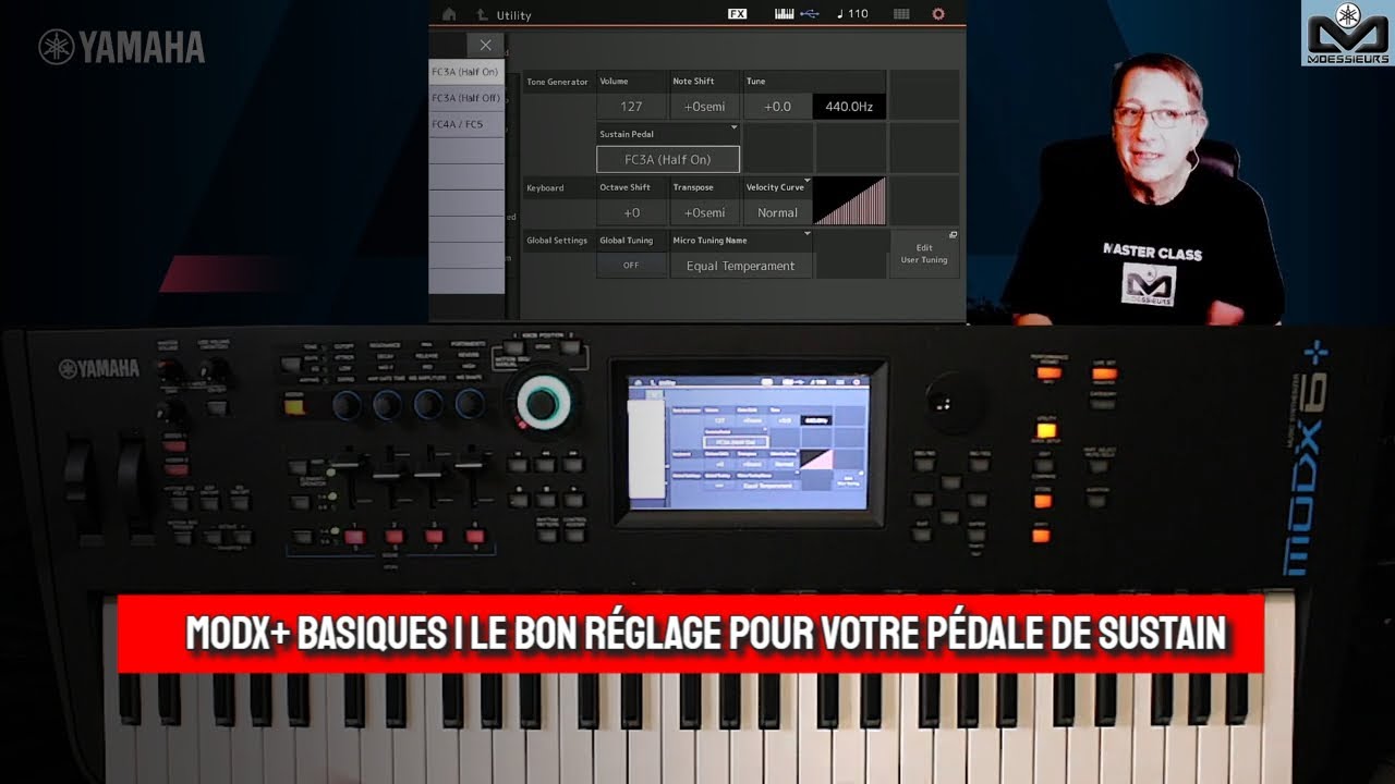 Yamaha MODX+ Basique | Le bon réglage pour votre pédale de sustain (French with subtitles)
