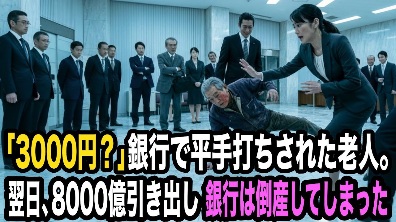 3000円預けに来て平手打ちされた老人。翌日、逆に8000億を引き出すと銀行は倒産してしまった