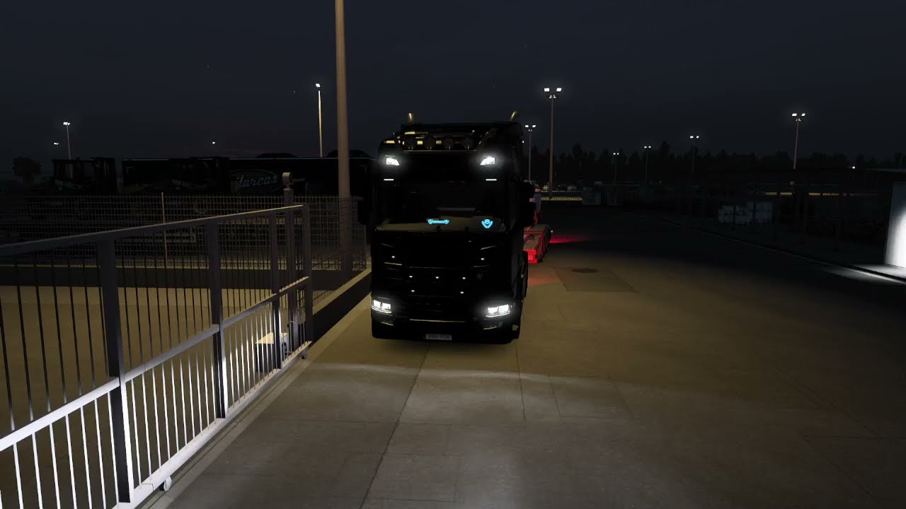 Euro Truck Simulator2:Ruta Nocturna Con Un Barquito y Rapido