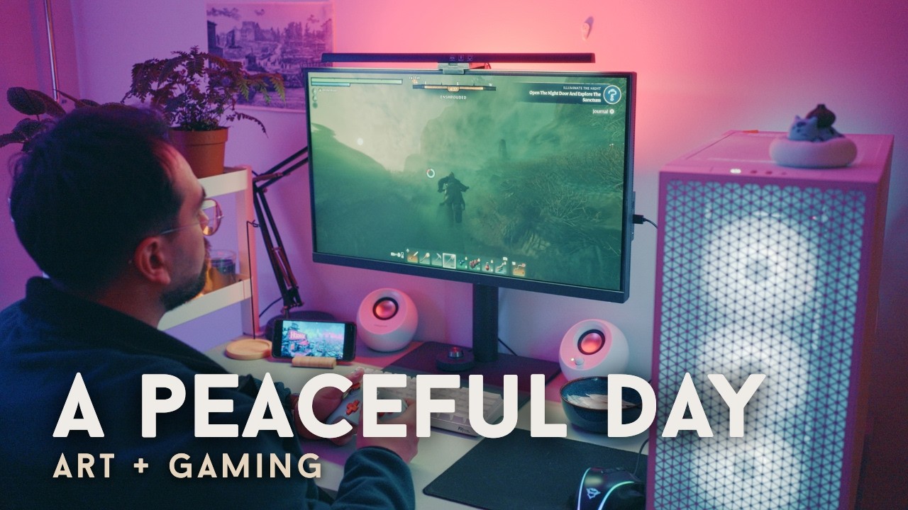 rainy evening routine ☔ | matcha, pixel art & cozy gaming 🖌️ 🎮