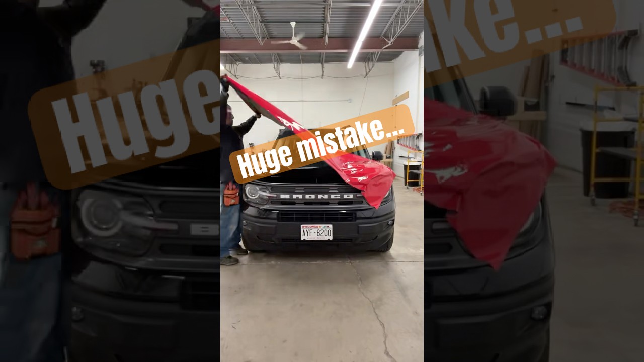 Hood wrap mistake (almost). #hoodwrap #wrap #vinylwrap #signshop