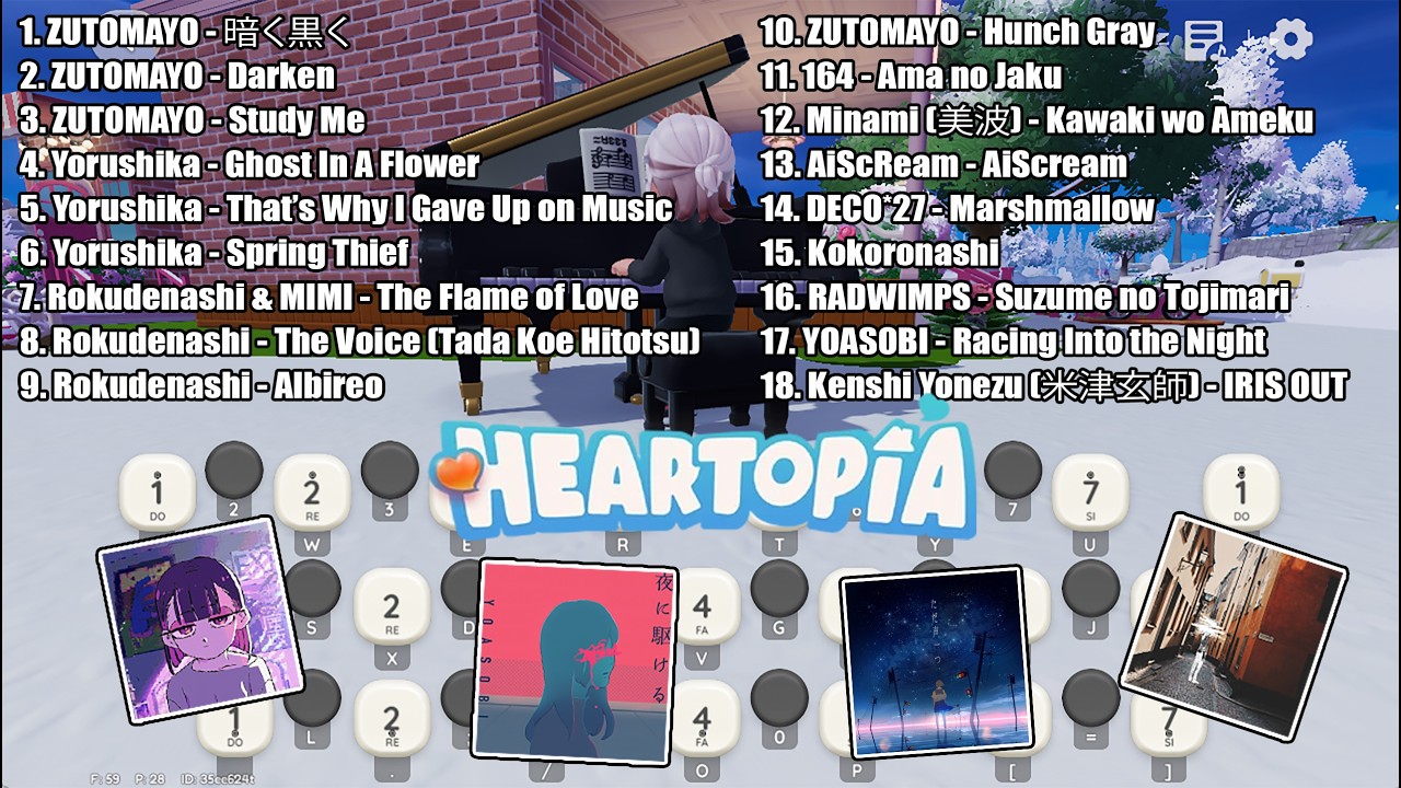 [ HEARTOPIA ] PIANO COVER JAPAN LIST, SAMBIL NUNGGU JAM SAUR