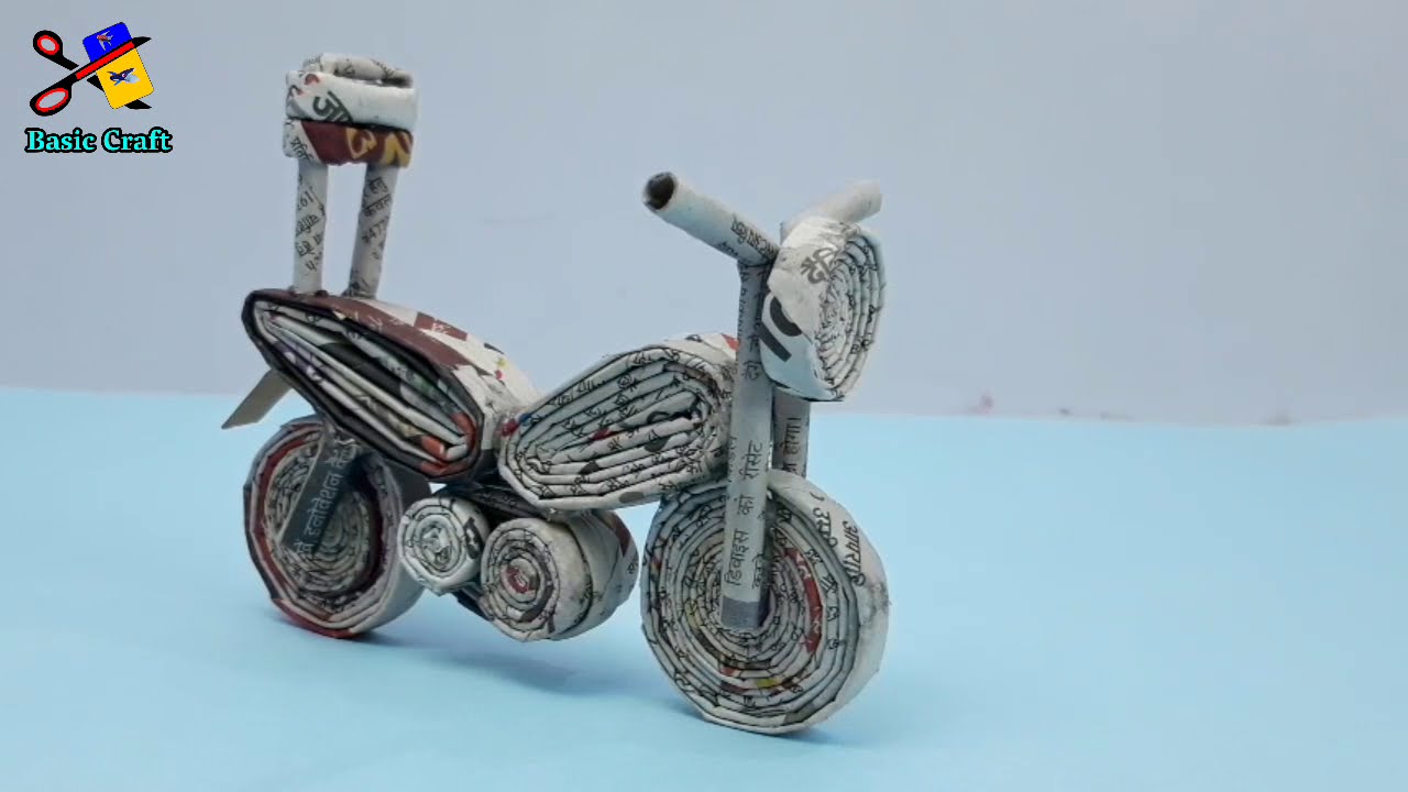 How To Make A Newspaper Bike | Newspaper Craft Idea | Reuse Newspaper | Newspaper Project