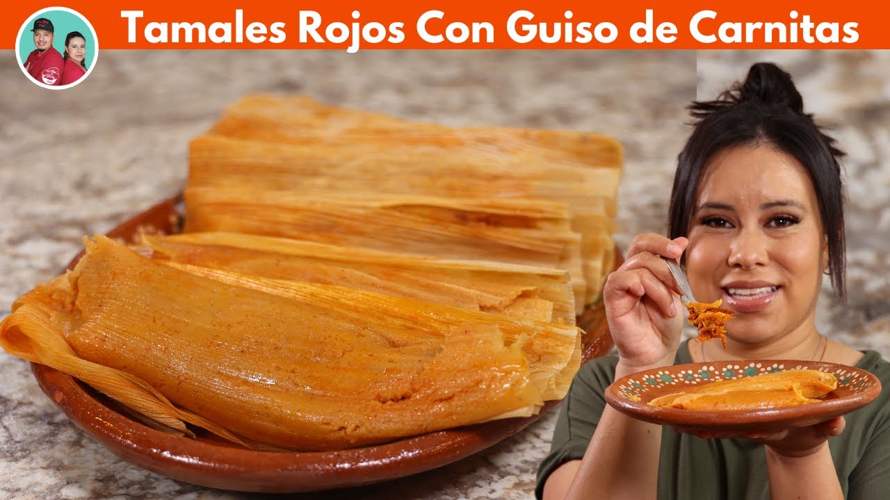 TAMALES ROJOS de  CARNITAS 😱* NO CREO que los HAYAS PROBADO ** pork tamales