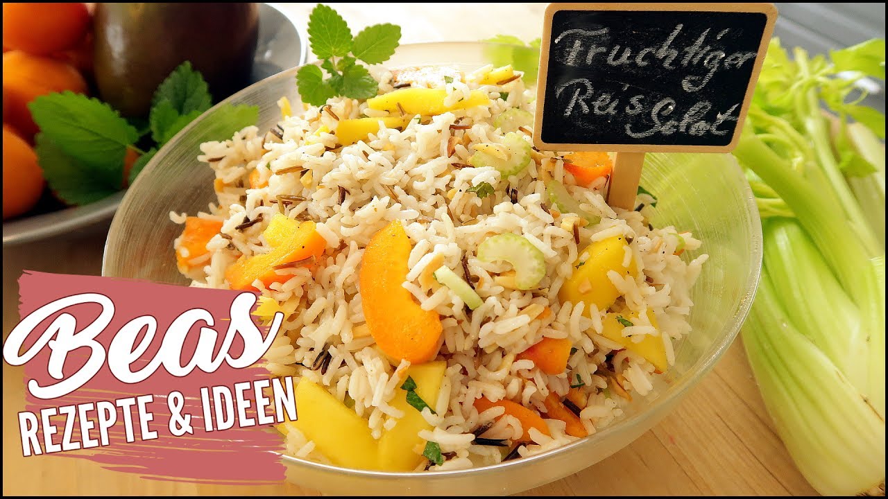 Fruchtiger Reissalat Rezept | Wildreis & Basmati Reis mit Früchten - Grillbeilage