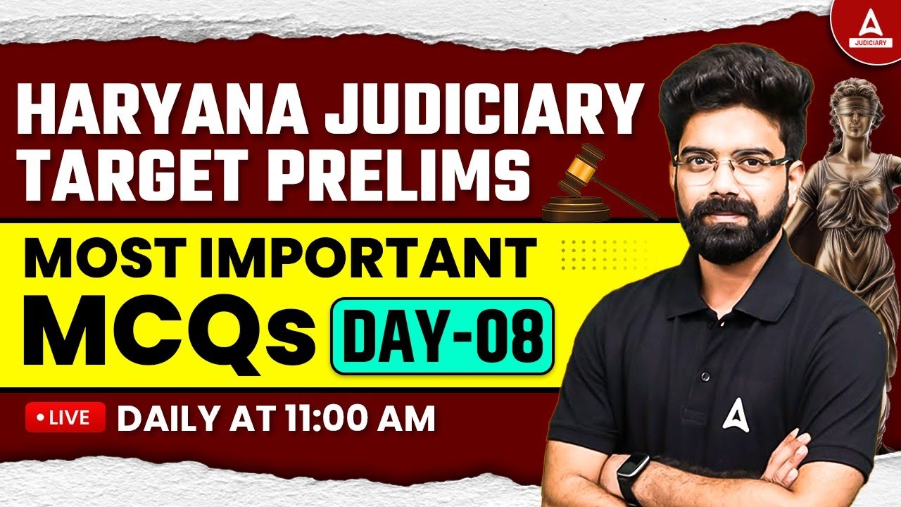 Haryana Judiciary Classes 2024 | HJS Prelims | Previous Year Question Paper (MCQ) | By Amit Sir #8