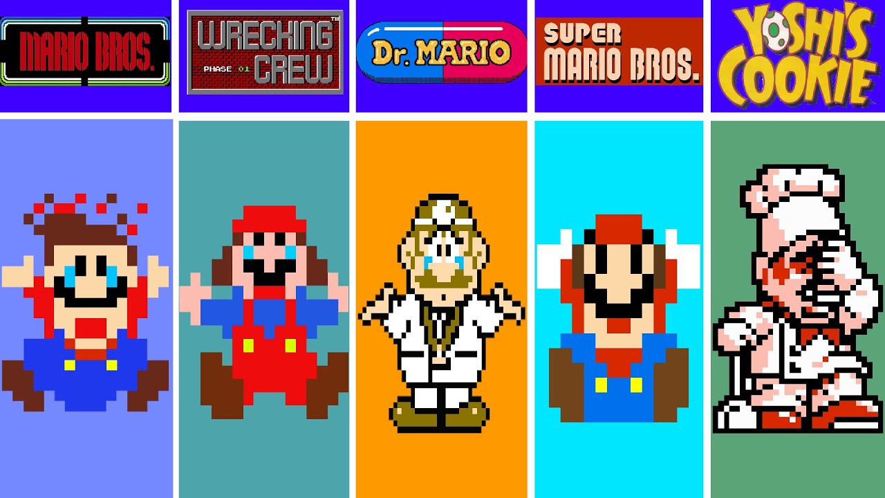 Evolution of Super Mario Games Dying Game Over Screens in Nes Console (1983-1994)
