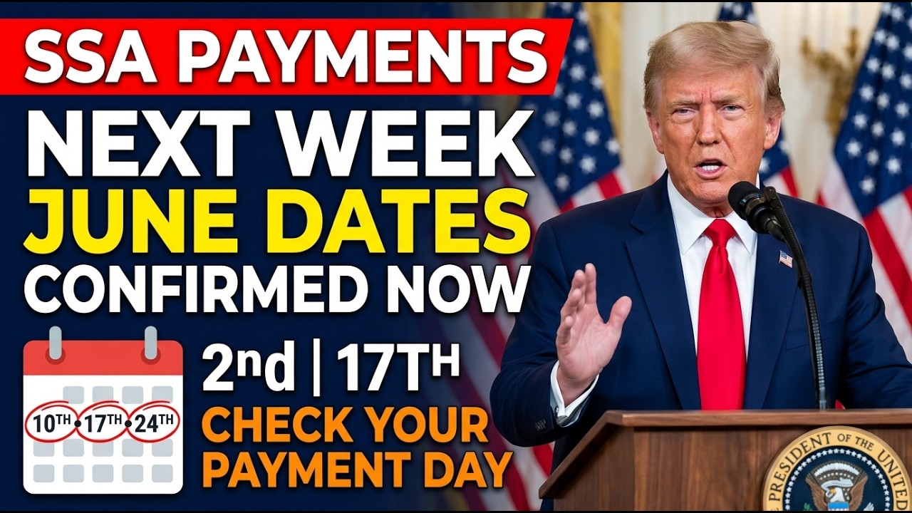 🔴 Social Security Checks NEXT WEEK: June 10, 17 & 24 Payment Dates | SSA, SSI, SSDI 2026