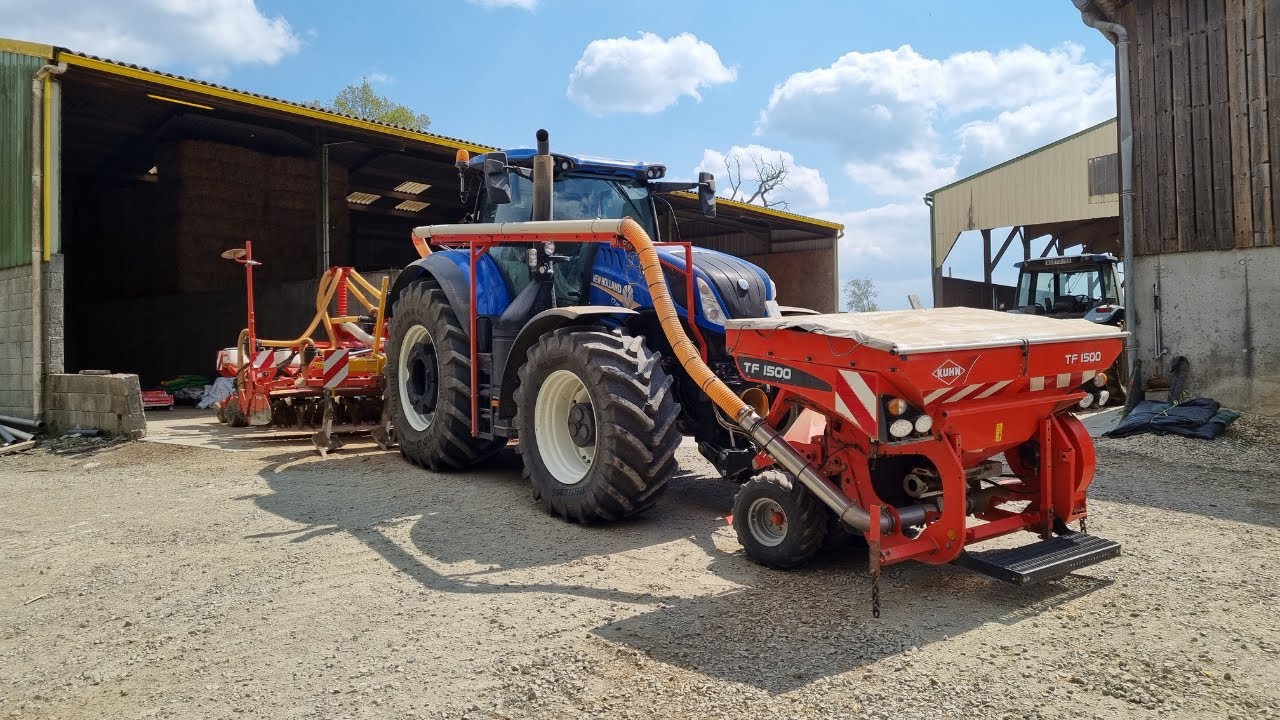 Semis de maïs | NewHolland T7 290 HD | Combiné 4m50 Kuhn | Agri Far'm