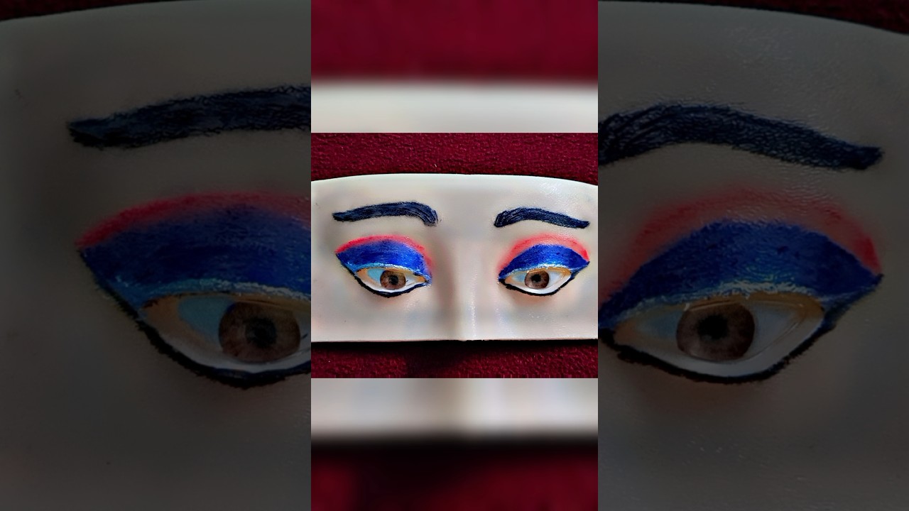 Vibrant Pink and Blue Eye Look on Practice Eye Model 