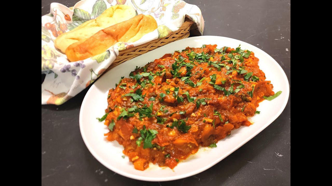 Zaalouk - caviar d'aubergines et de poivrons marocain / Salatade vinete si ardei / Zaalouk / Заалук