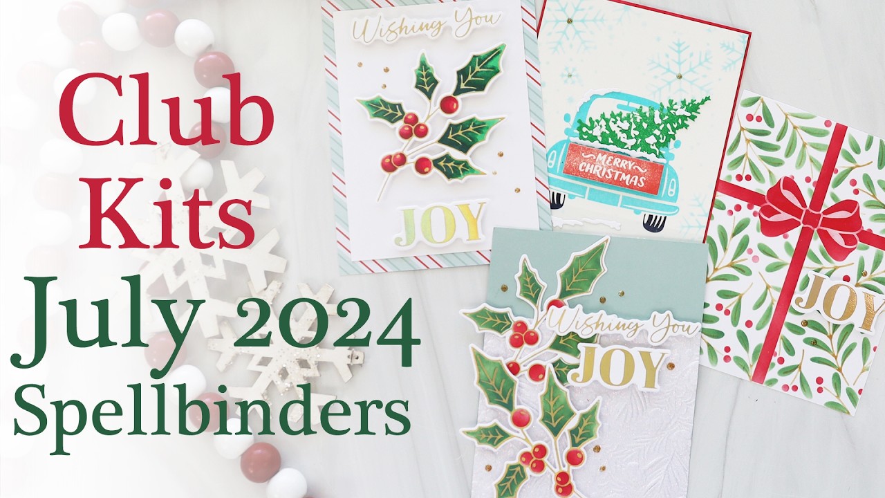 Spellbinders Club Kits July 2024 | Christmas In July | Four Cards