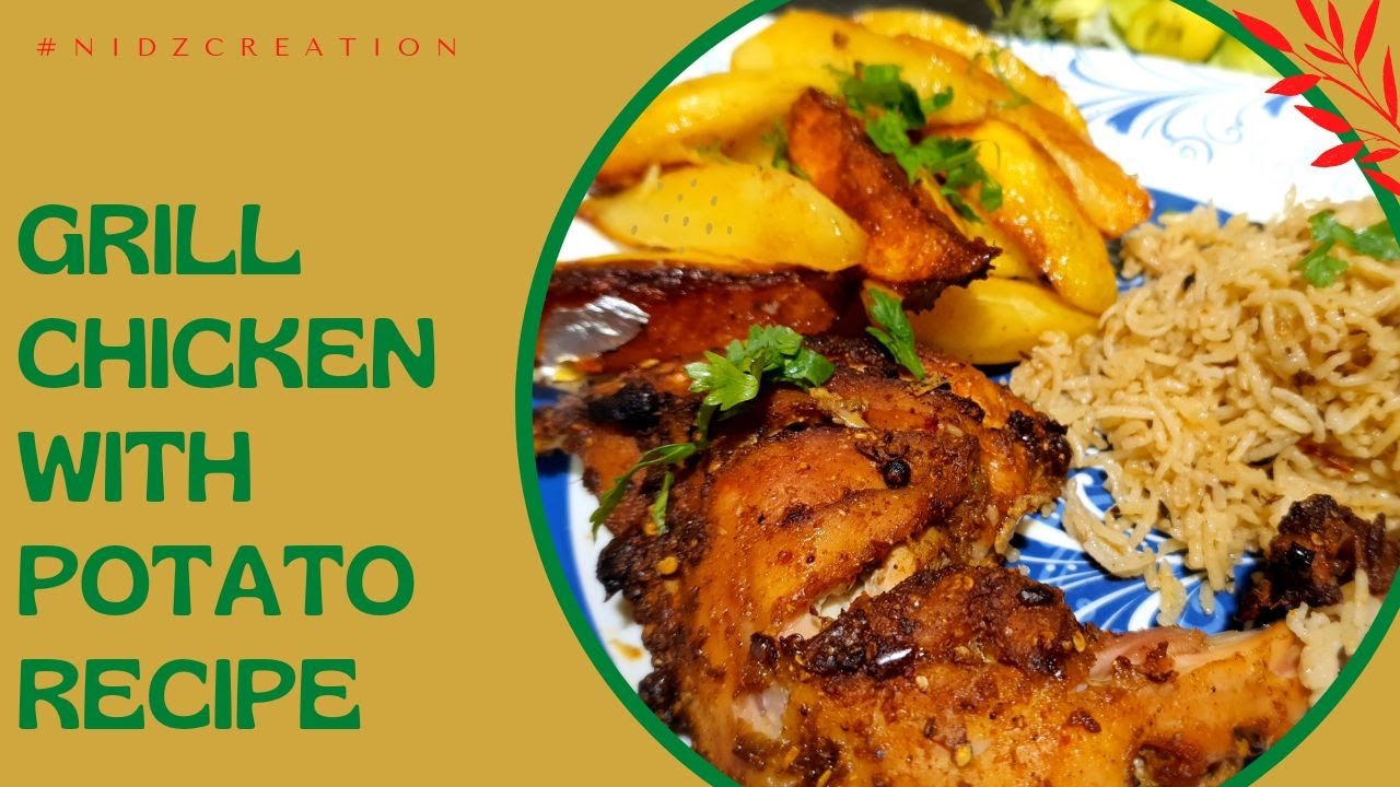 grill chicken with potato 