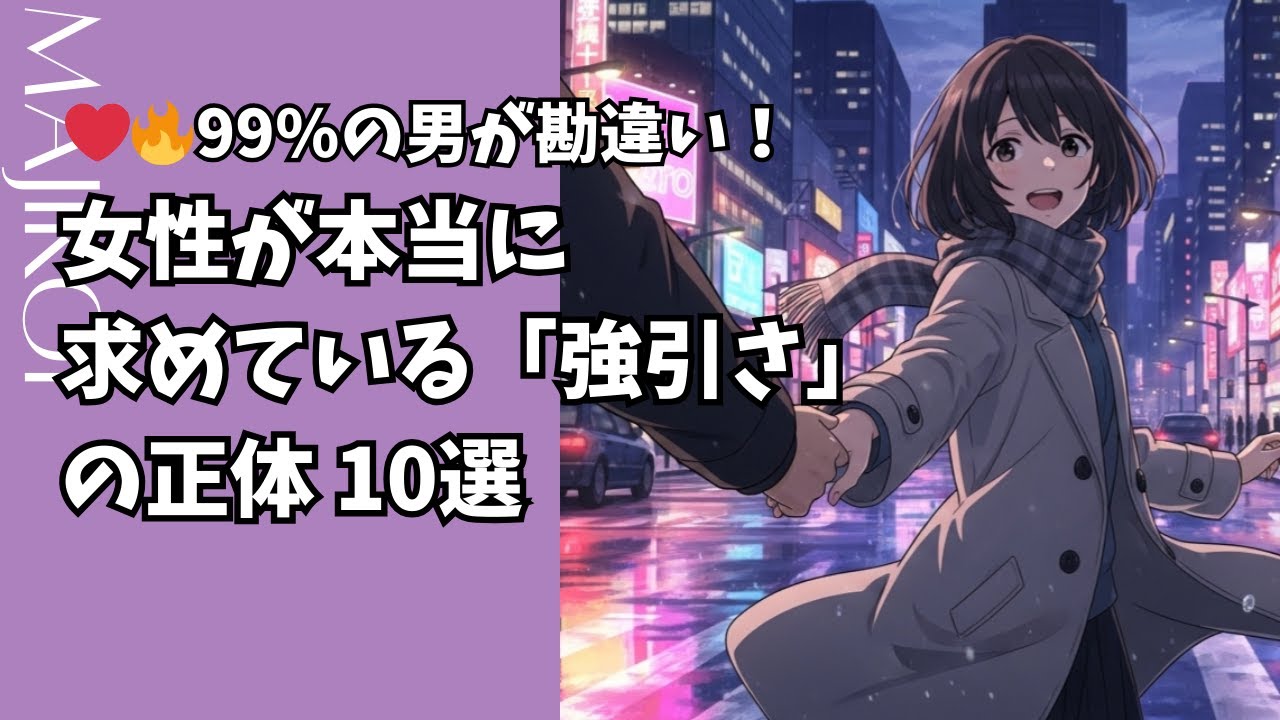 ❤️‍🔥99%の男が勘違い！女性が本当に求めている「強引さ」の正体 10選