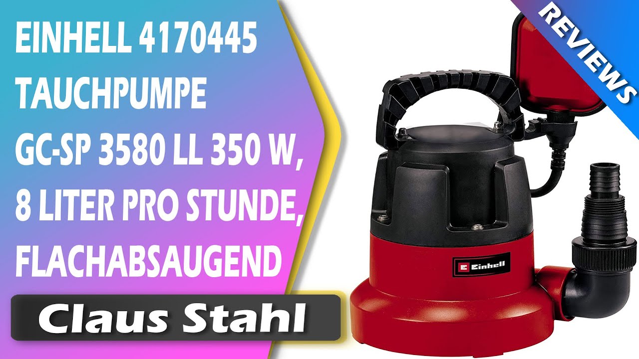 Einhell 4170445 Tauchpumpe GC-SP 3580 LL 350 W, 8 Liter pro Stunde, flachabsaugend