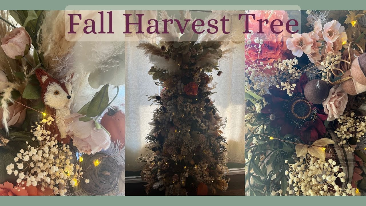*New* 2023 Fall Decorating || Harvest Fall Tree || Fall Floral Design 🍁🌻🍂
