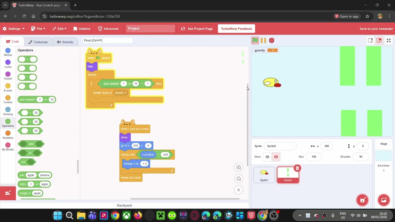 how to make flappy bird in scratch