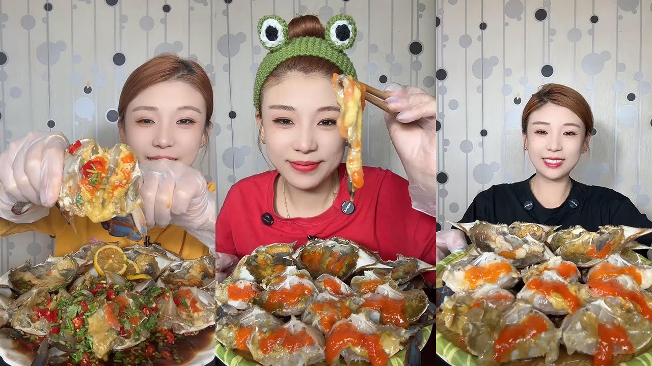 【Mukbang】Fishing sauce mother crab+sauce mother crab🦀🌶🧄🍋#Seafood#asmr#yummy