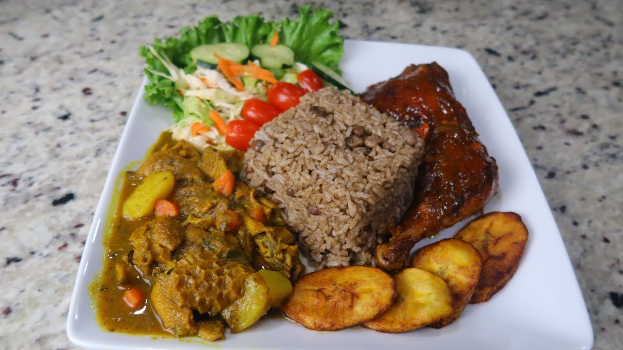 The perfect curried goat belly and the best rice and peas using canned gungo