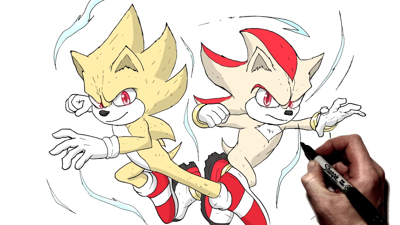 How To Draw Super Sonic & Super Shadow | Step BY Step | Sonic 3