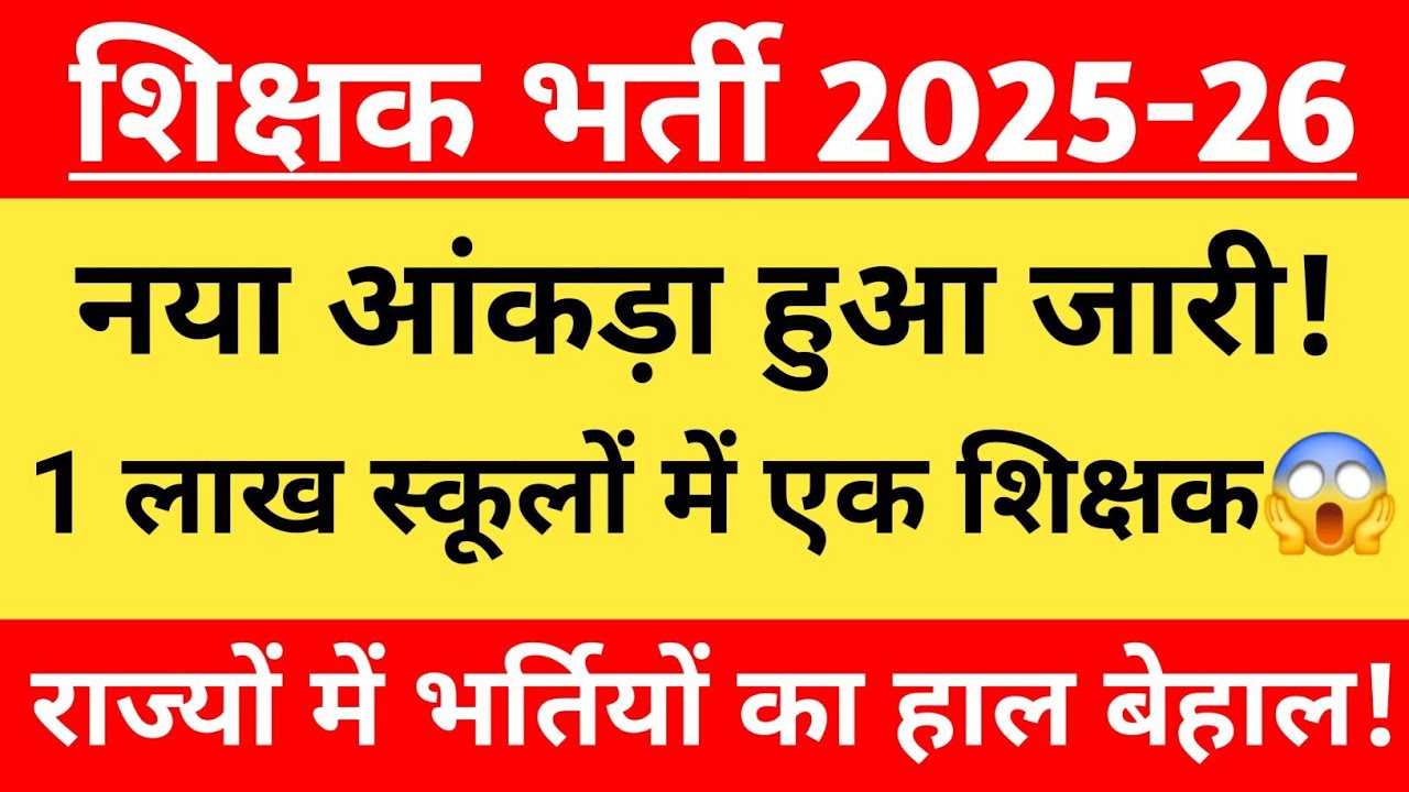 Teacher Vacancy 2025 Latest News | UP Bihar Jharkhand MP Rajasthan Haryana DSSSB KVS Teacher News 