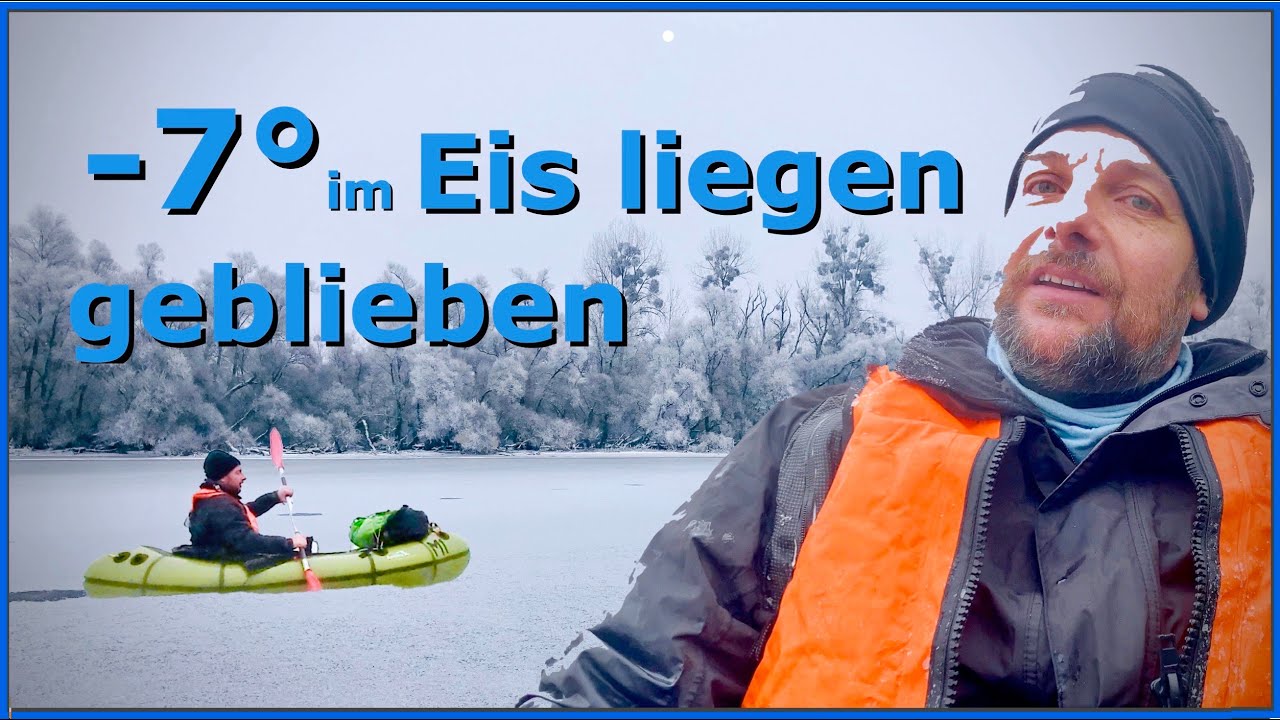Packraft & Ice Mikroabenteuer  mit dem Anfibio Rebel auf dem Rhein  - Winter / im Eis eingeschlossen