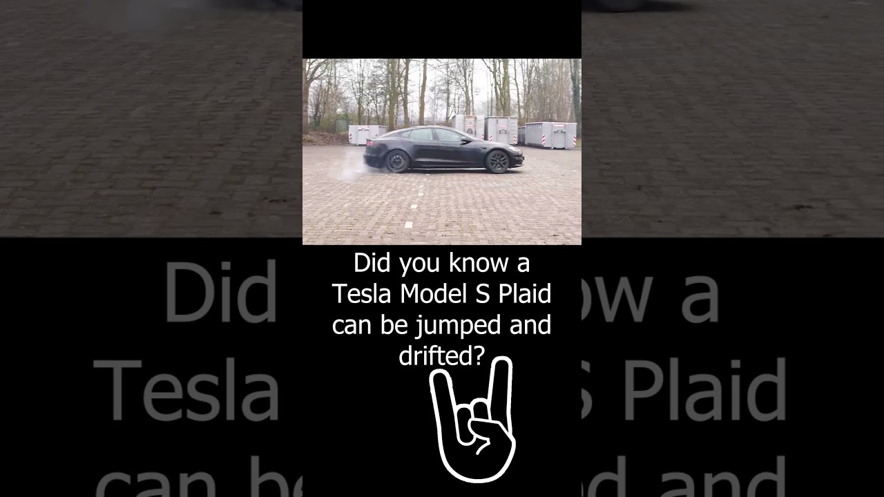 Jumping and Drifting a Tesla Model S Plaid 🤯 #shorts