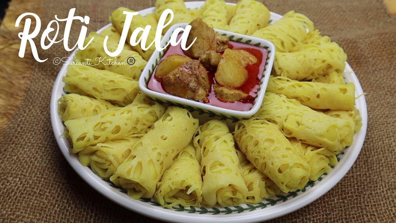 Roti Jala yang kekal lembut dan tak mudah basi, dimakan bersama kari ayam