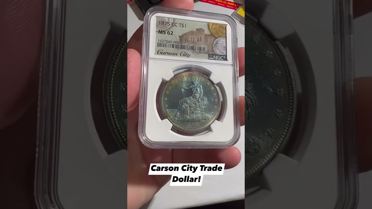 1875 CC Trade Dollar NGC MS62! #coins #numismatics #NGC #silver #silverdollar #carsoncity