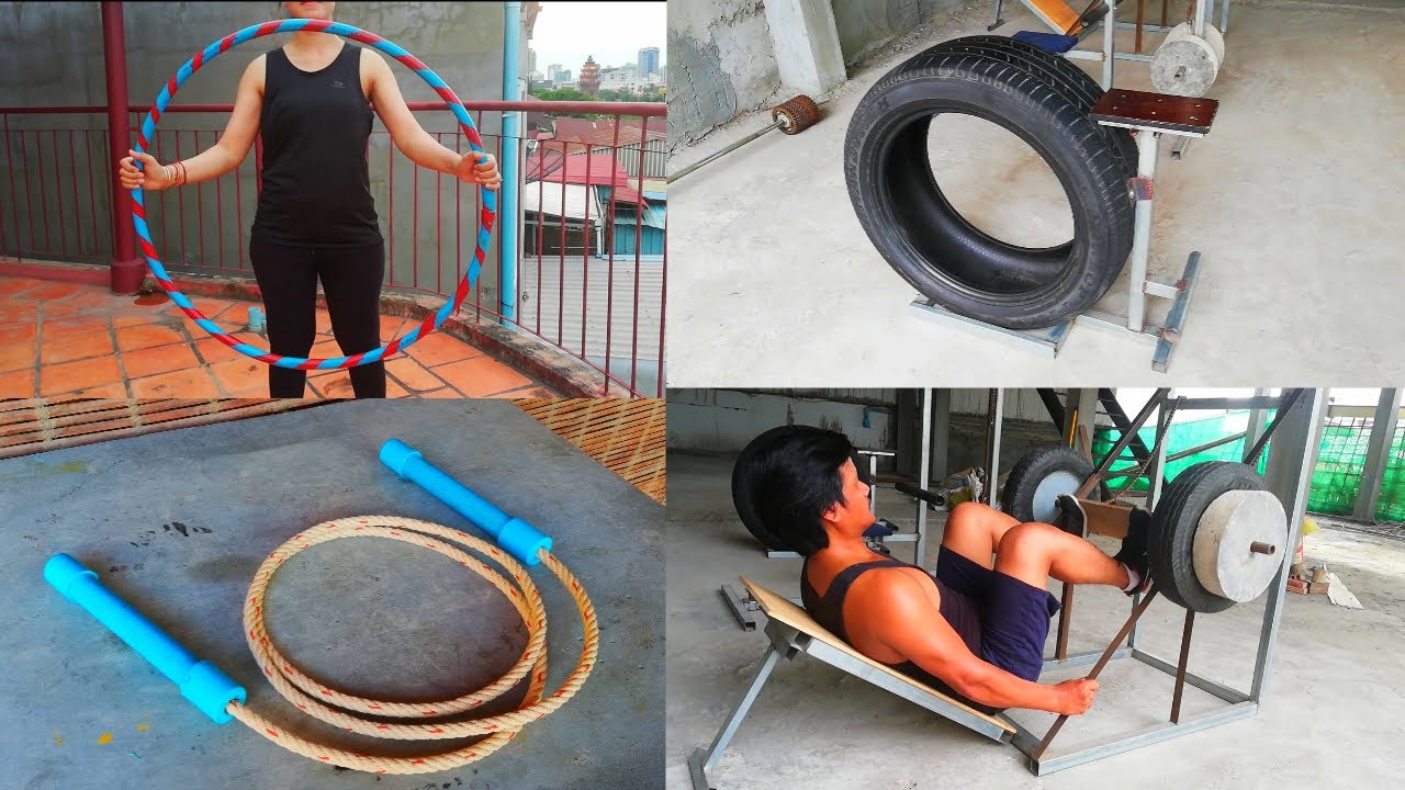 Top 4 Ideas Homemade For Gym And Exercise How To Make Hula Hoop/Jum Rope/Six Pack Care Exercise/Le