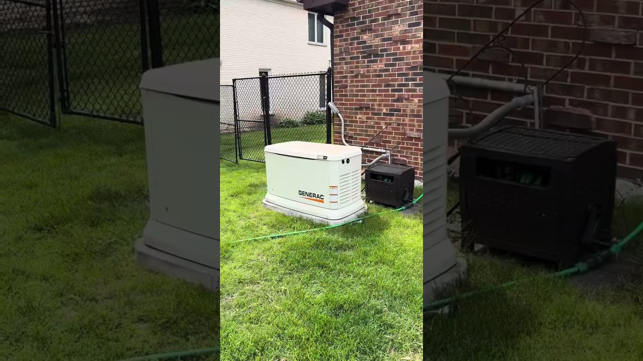 Generac 24KW guardian series whole house standby generator weekly Tuesday test.