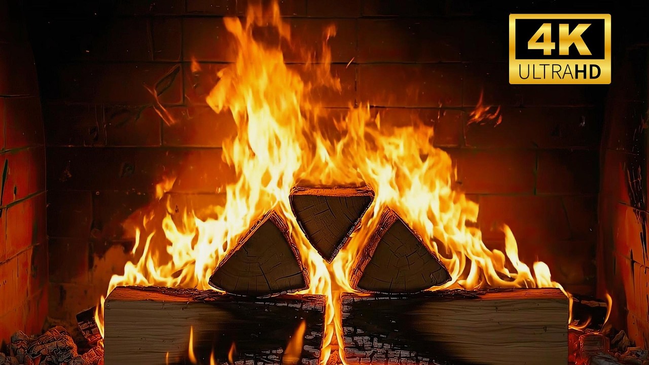 Relaxing Rustic Spring Cabin Fireplace 🔥 Soft Fire Crackles & Burning Woods for Chill Mood