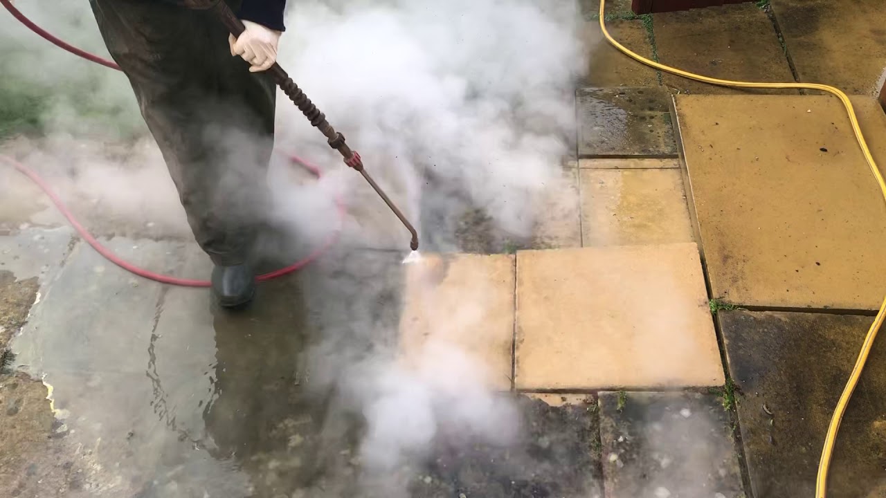 Doff patio steam cleaning & patio black spot removal service