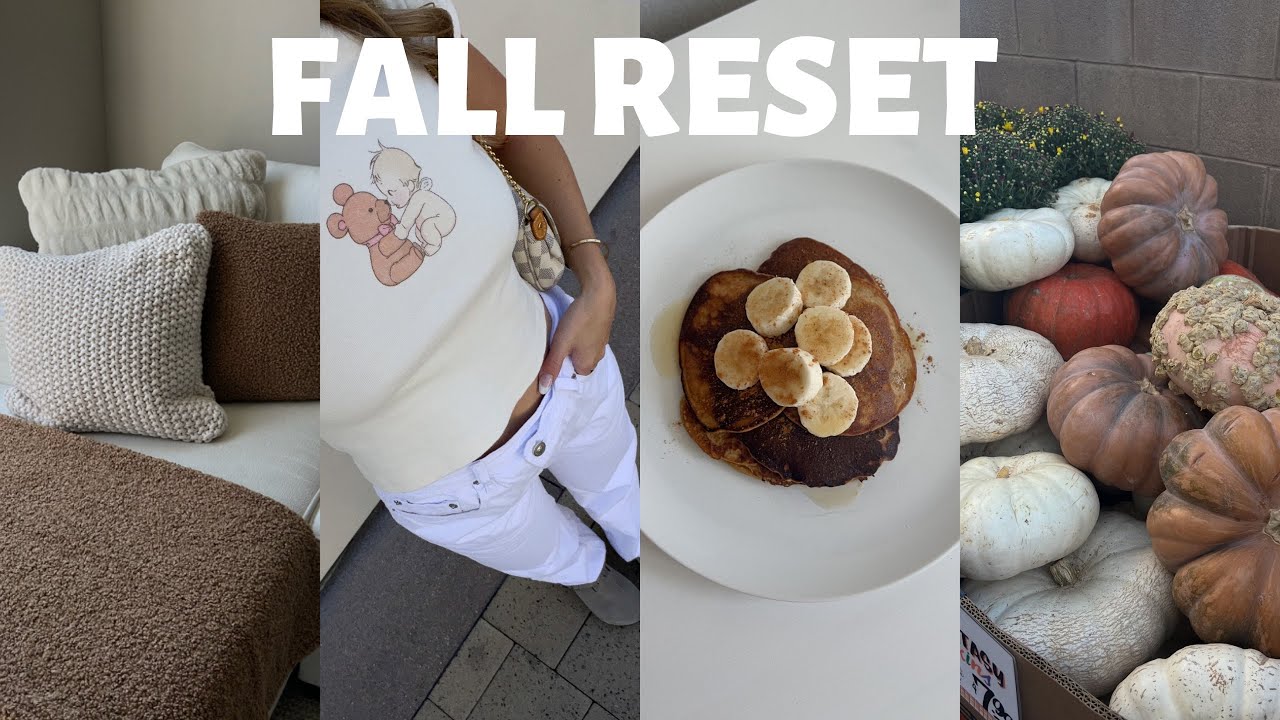 FALL RESET: decorating for fall, pumpkin pancakes, grocery haul + cleaning