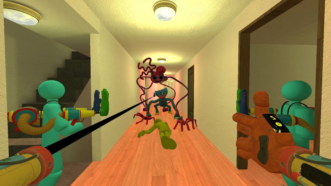 SUPER FASTER! Mommy LongLegs & Mini Huggy Wuggy Chase 100 Players in Garry's Mod Gmod