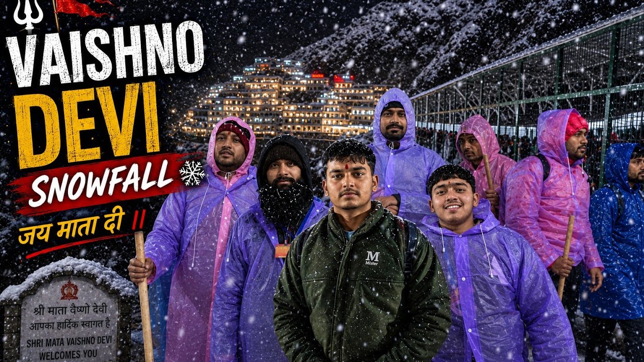 First time snowfall in vaishno devi 2026.#vaishnodevi #snowfall #jaimatadi 