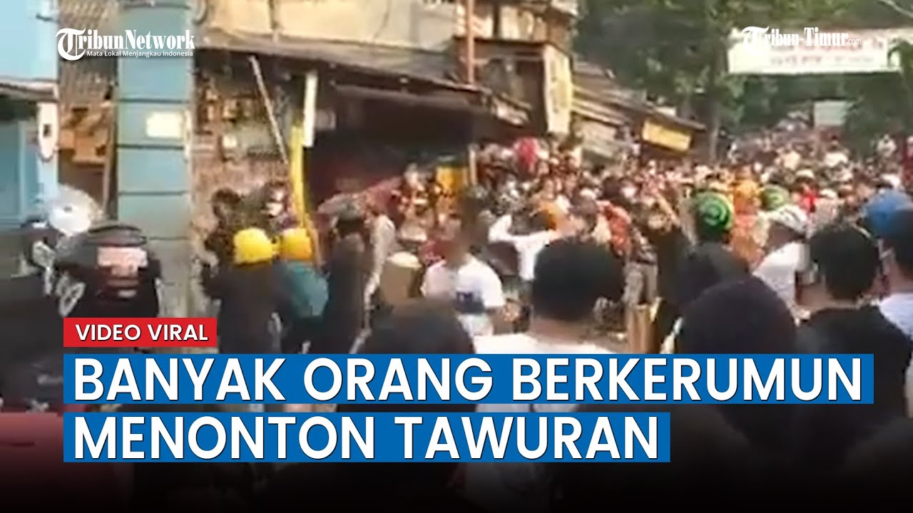 Viral, Tawuran Warga Terjadi Lagi di Pasar Manggis, Banyak Orang Berkerumun untuk Menonton