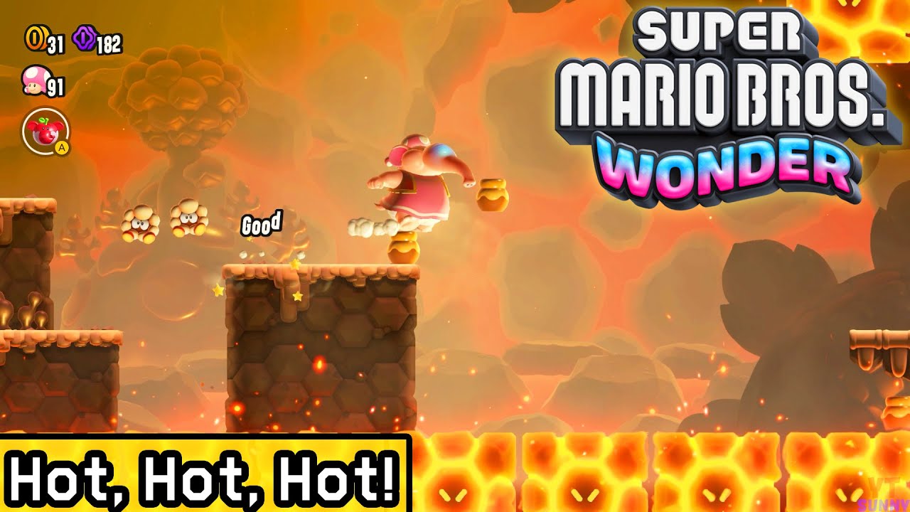 Super Mario Bros Wonder - Hot, Hot, Hot! 100% (All Seeds, Coins + Secret Exit)